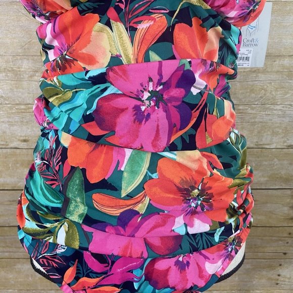 Croft & Barrow Womens One Piece All Over Control Swimsuit Size 16 Bright Floral - Picture 8 of 13